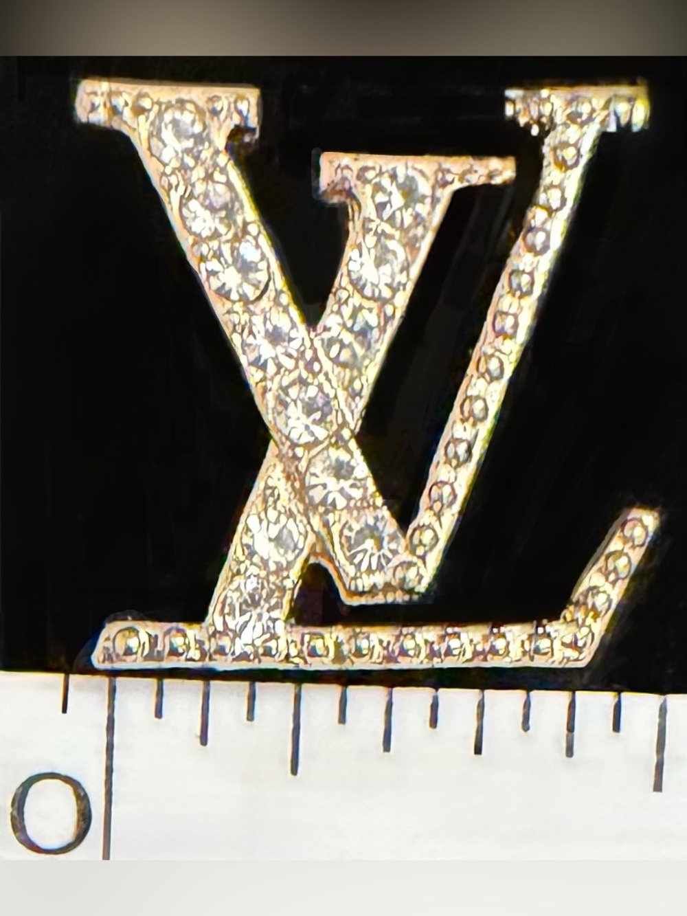 LV Gold Logo Stud Earrings - Gold LV Monogram - Picture 4 of 4